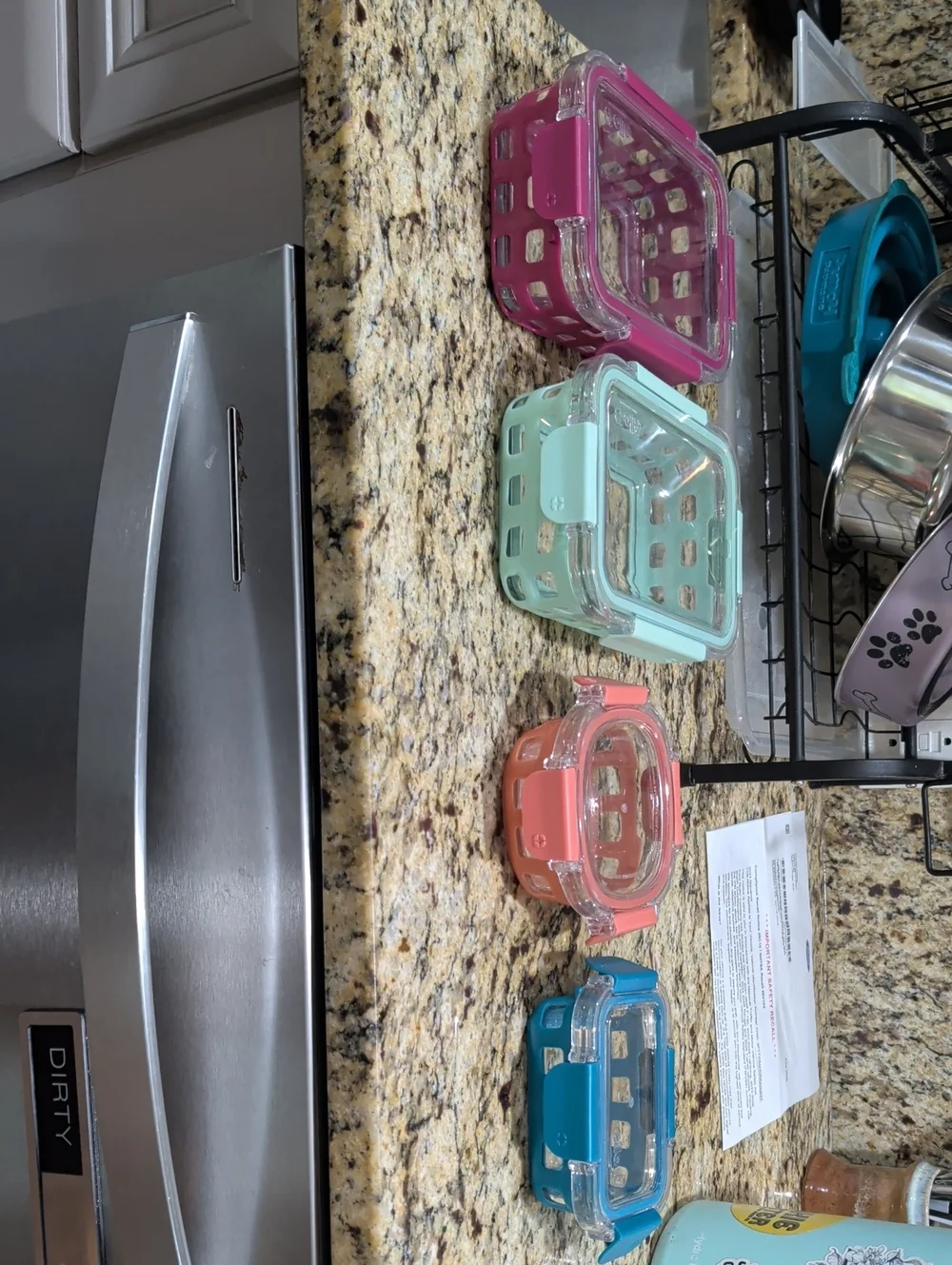 Ello Airtight Glass Food Storage Set - Mint, Coral, Teal, Magenta